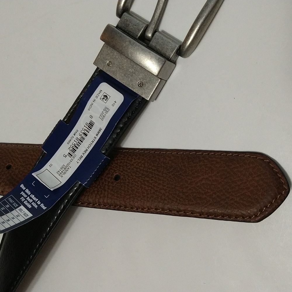 Men's Reversible Stretch Wide Black/Brown Belt Size 32 New #1140 - Picture 6 of 8